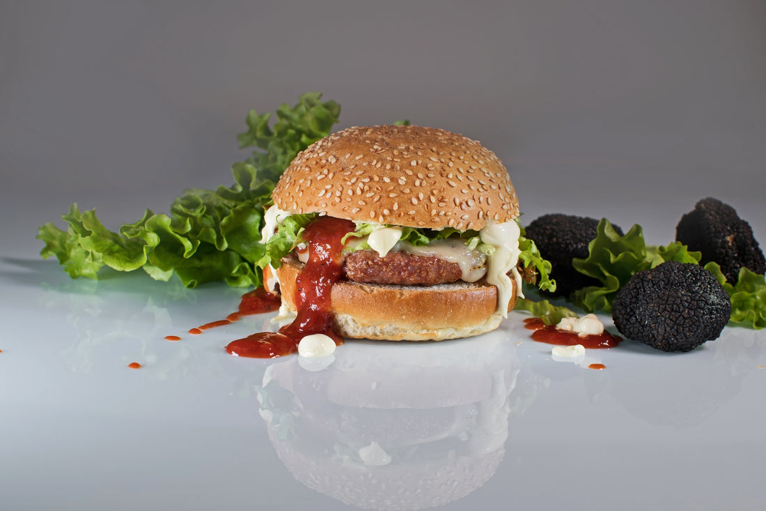 Burger with Truffle Mayonnaise and Ketchup